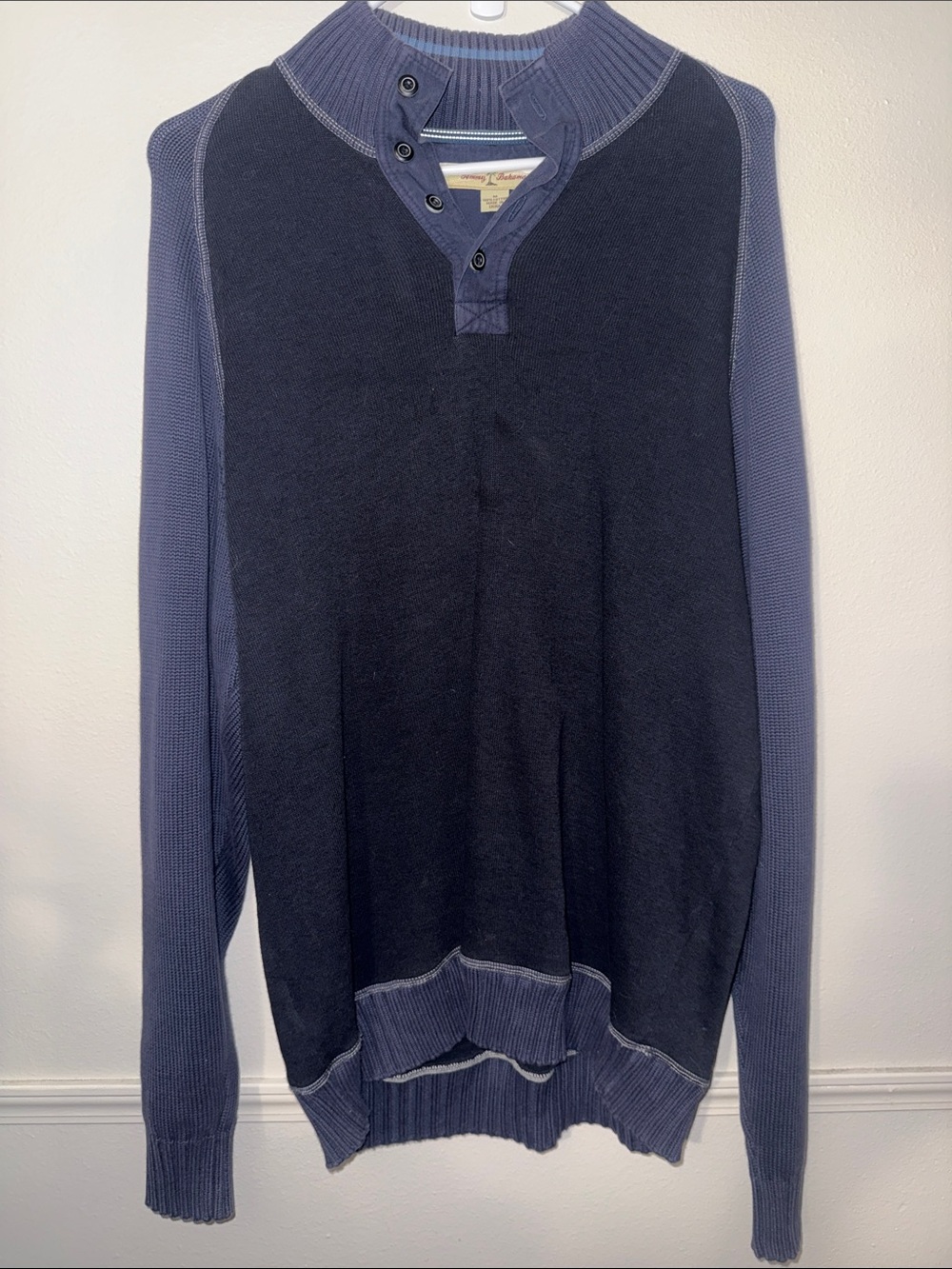 Tommy Bahama | Mens Pullover Ribbed Sweater Navy size Medium